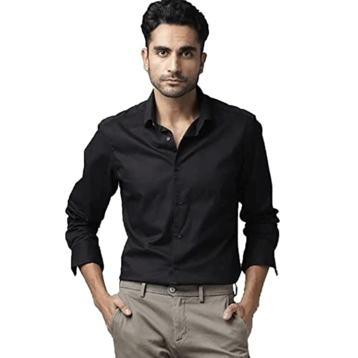 wholesale supplier shop black plain shirt for man maigra fashion
